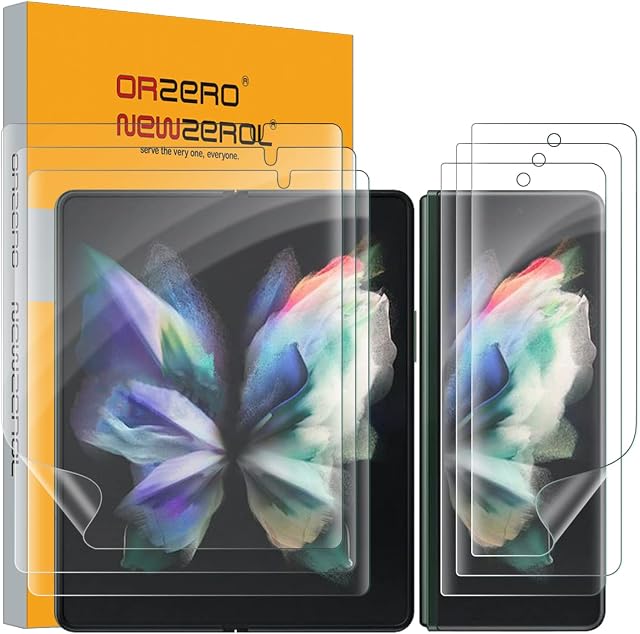 NEWZEROL 3 Sets Compatible for Samsung Galaxy Z Fold 3 5G Screen Protector [Front Screen and Middle Screen] TPU 3D Soft Protective Film for Samsung Z Fold 3 5G - Transparent