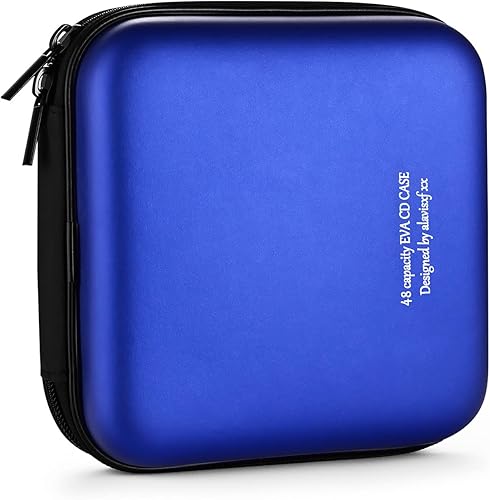 Miniatura 6 de Funda para DVD, capacidad de 48 unidades, EVA para CD, organizador de almacenamiento, portátil, protector de disco de DVD, cartera para automóvil