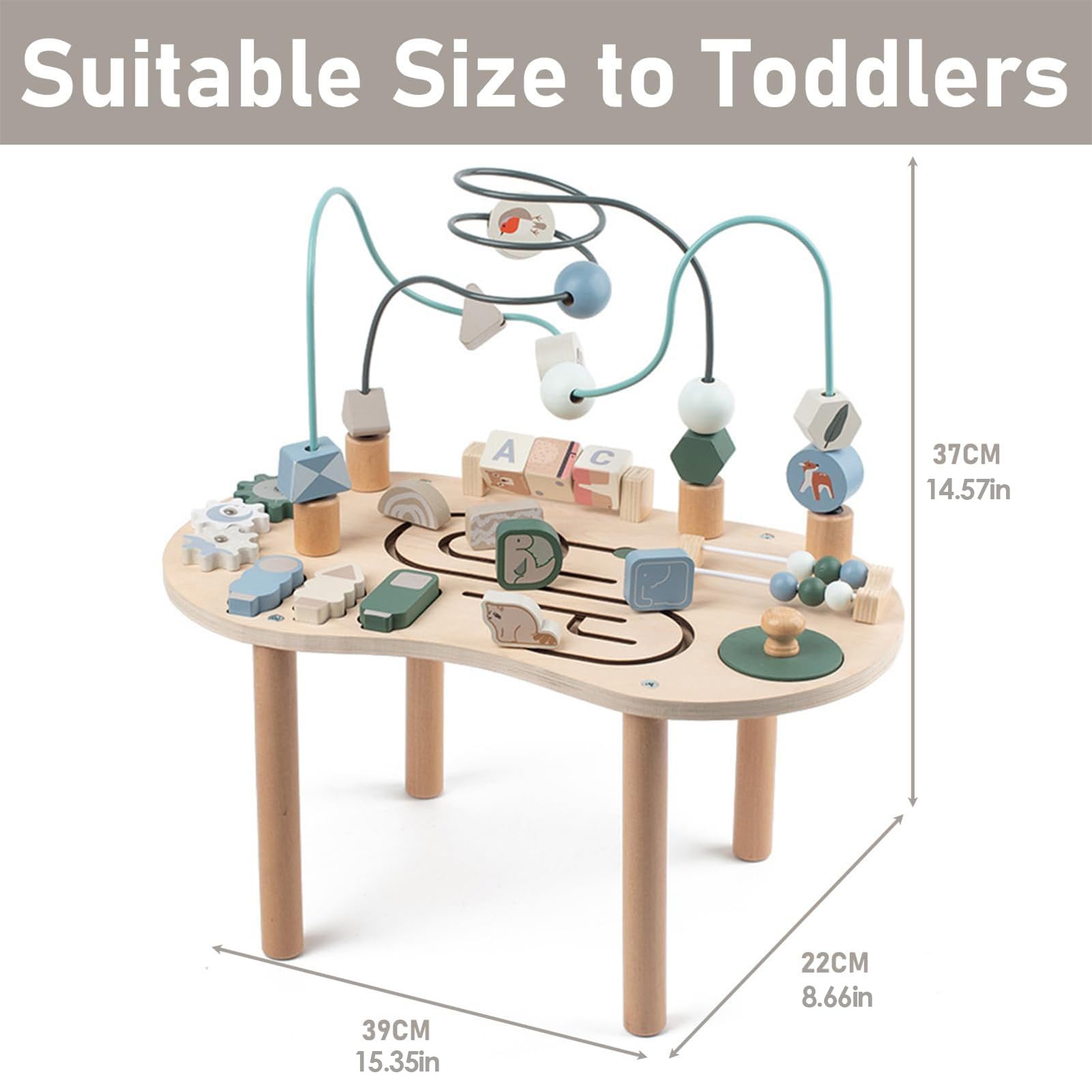Mesa de Actividades,Mesa de Juego Centro de Actividades de Madera | Juguete Educativo Infantil Interior Exterior Destete Regalo