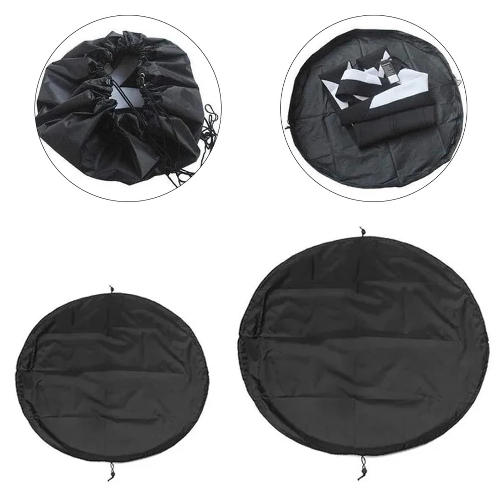 Przenośna mata do przebierania się w kombinezonie Torba na matę do przewijania pianki 2 w 1, czarna 90 cm/130 cm