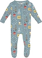 Vista 103 de KicKee Baby & Toddler - Pijama de viscosa ultrasuave de bambú con patas abatibles y puños