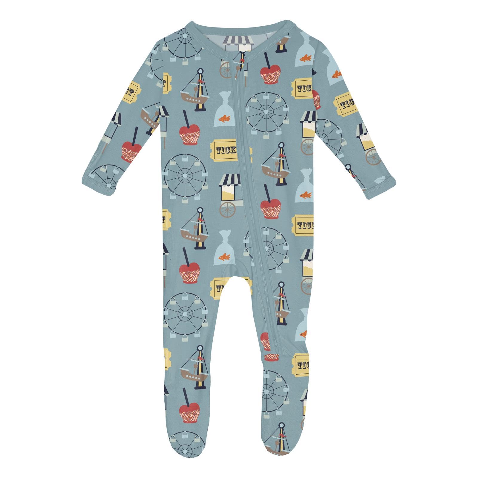 KicKee Baby &amp; Toddler Zipper Footie – Ultra-Soft Viscose from Bamboo Pajamas with Flip Paws &amp; Grips