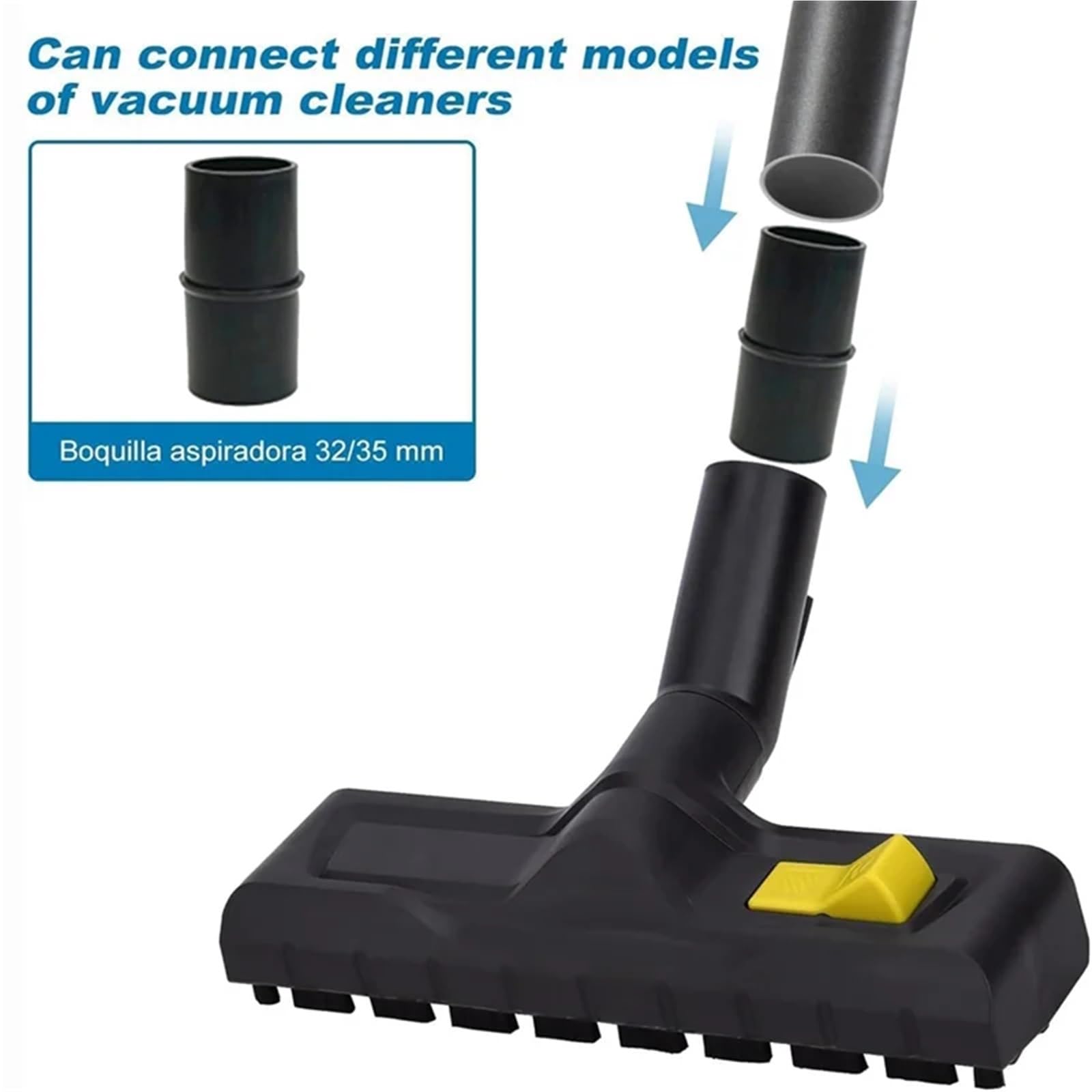 Cepillo de Boquilla de Suelo Universal Compatible con aspiradora Karcher Thoma Henry Hoover 32/35mm conmutable Dry/Wet-CLIM