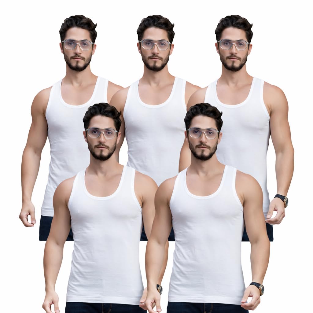 Mens Pure Cotton Sleeveless Vest | Soft Breathable Innerwear Banian for Men | Regular Fit Sweat Absorbing Undershirt for Summer & Daily Use-image-34