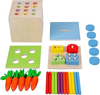 Wooden Carrot Montessori Toys,Macron Carrot Harvest Game Toy - Wooden Carrot Toys Shape Size Sorting Matching Puzzle, Great Baby Easter Gifts Birthday Gift Toys