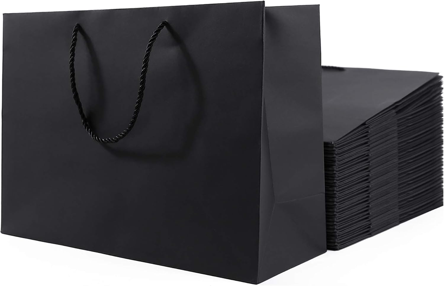10 Pack Extra Large Gift Bags 16x6x12 Inch Black Gift Bags, Gift Bags