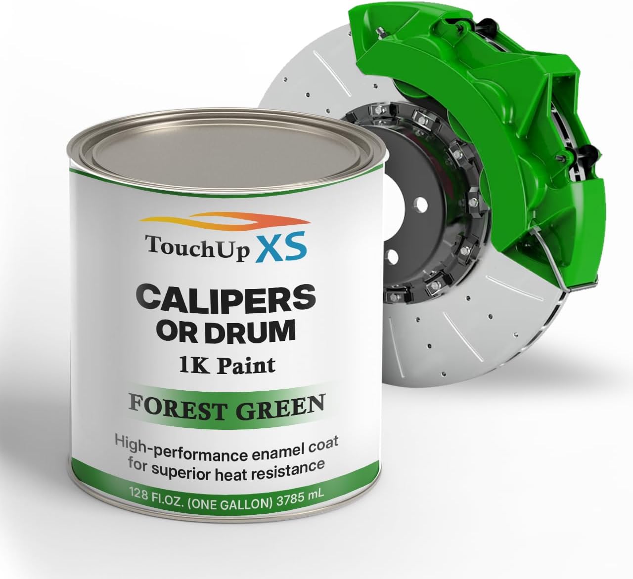 TouchupXS-High Temp Brake Calipers/Drums Enamel Coat 1K Forest Green-Gallon