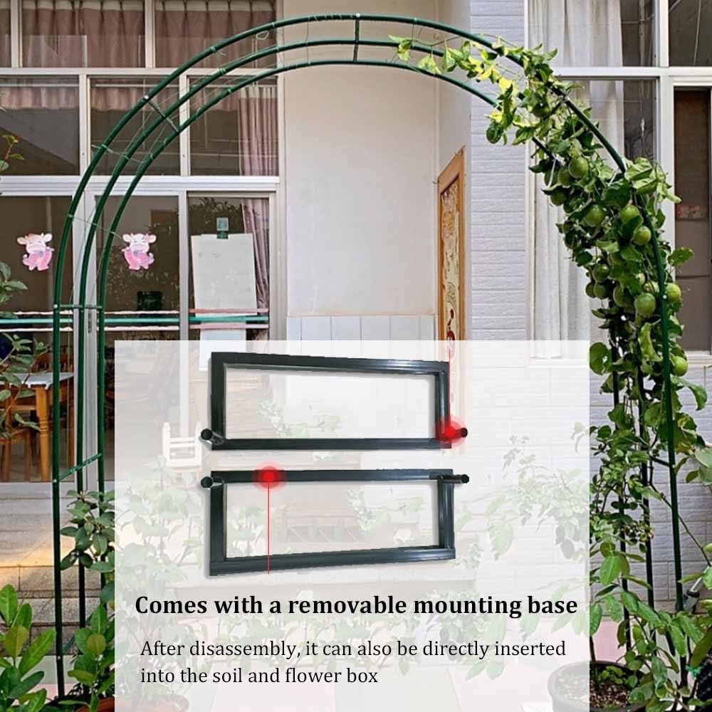Schwarzer Metall-Gartenbogen für Kletterpflanzen – 0,8 x 2,0 m Stahlrahmenständer für Rosen, Jasmin, Passionsreben – langlebige Dekoration für den Außenbereich
