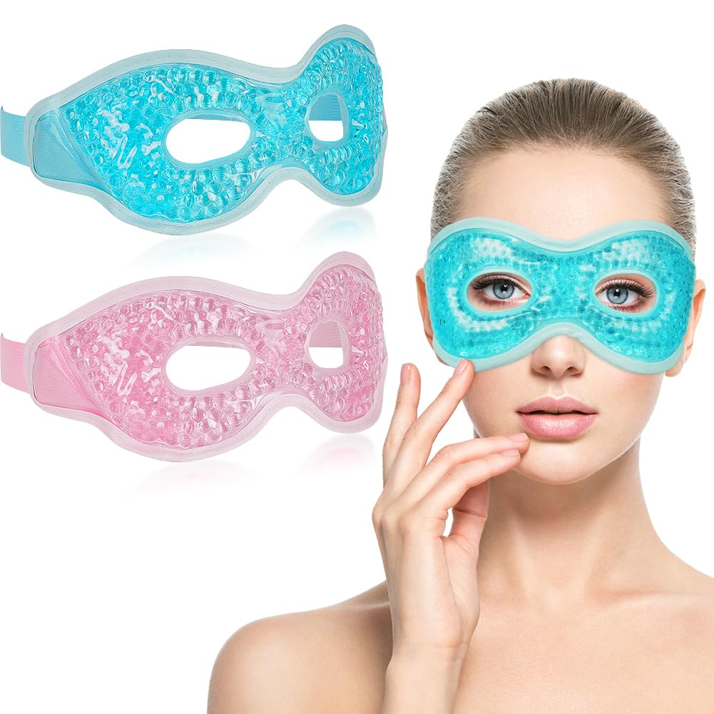 ACWOO Augenmaske Kühlend Kühlbrille, Gel Augenmaske Kühlend Augen Kühlpads mit Gelperlen, Cooling Eye Mask für Heiße Kältetherapie Geschwollene und Müde Augen Augenringe Migräne
