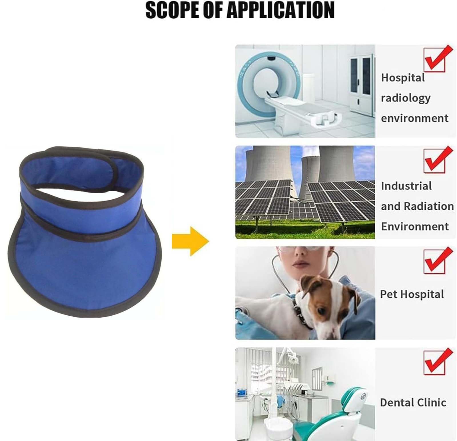 Collare protettivo per tiroide 0,35 mmPb 0,5 mmPb portatile durevole protezione dalle radiazioni per laboratorio odontoiatrico