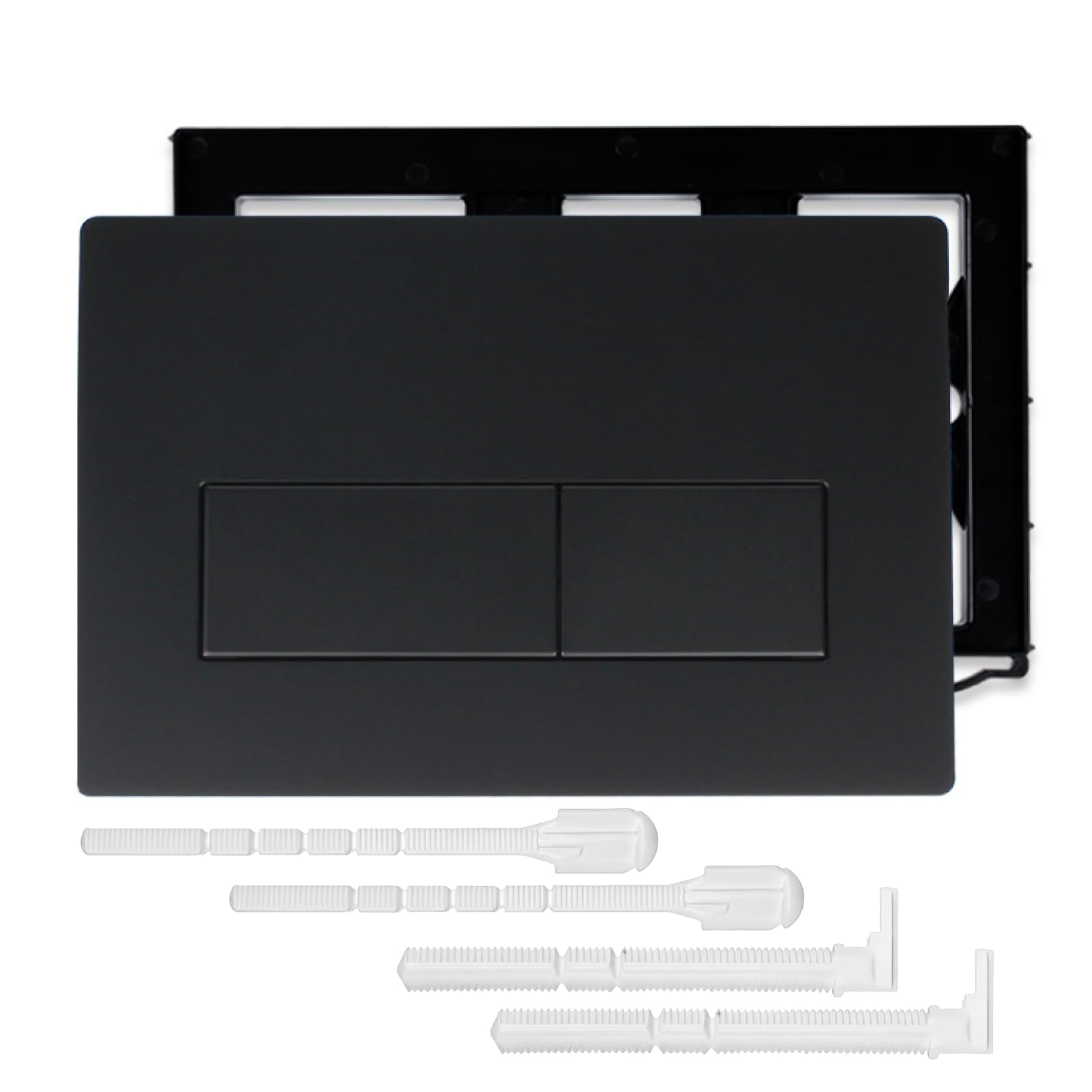 Placa de Accionamiento Blanco para Geberi Sig-ma 01 20 30 50 UP320 y 300, Panel de Pulsador Cisterna con Marco de Fijación y Juego de Varillas de Descarga (Negro)