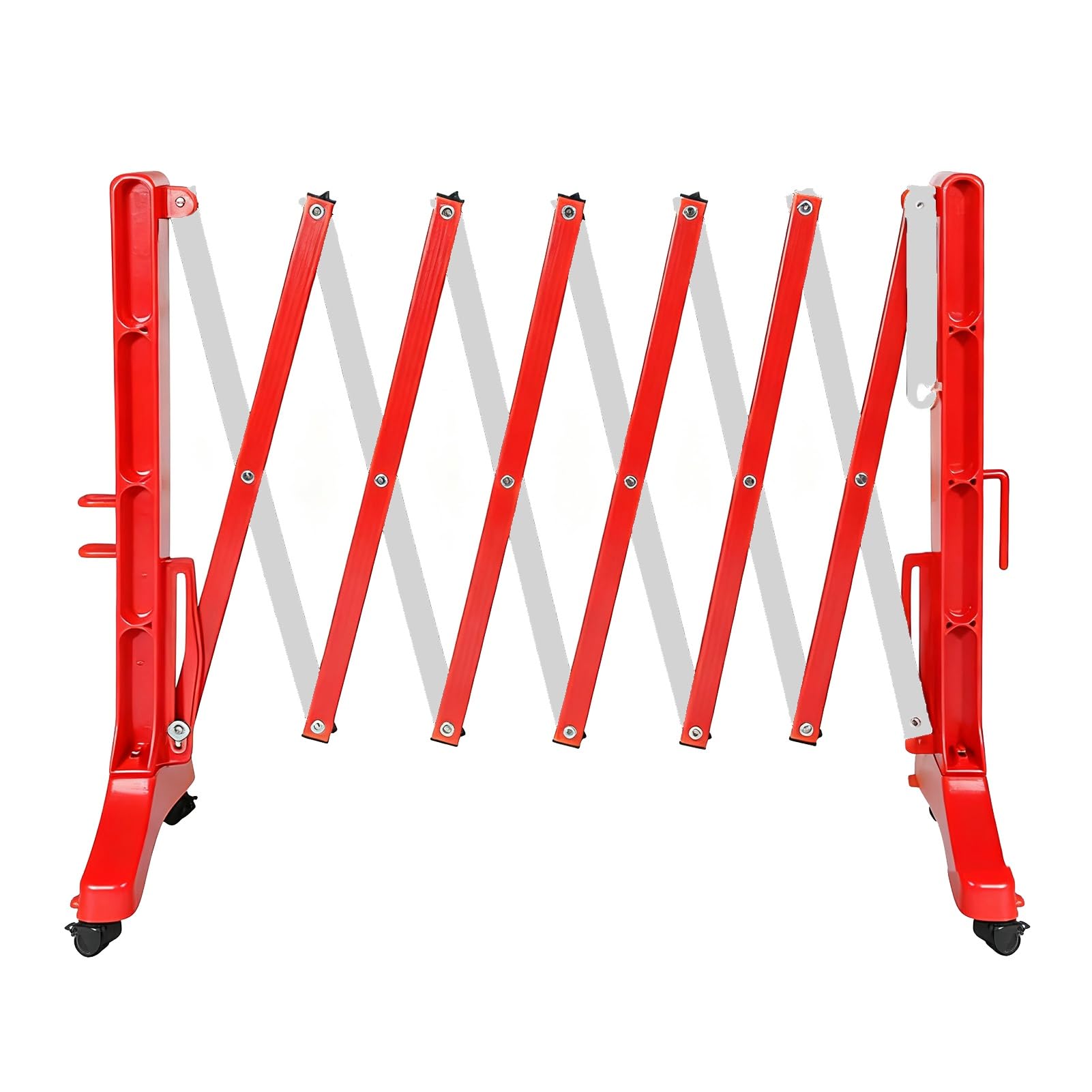Barrière de sécurité extensible plastique pliable accordéon entrepôt industriel rouge 2 pièces