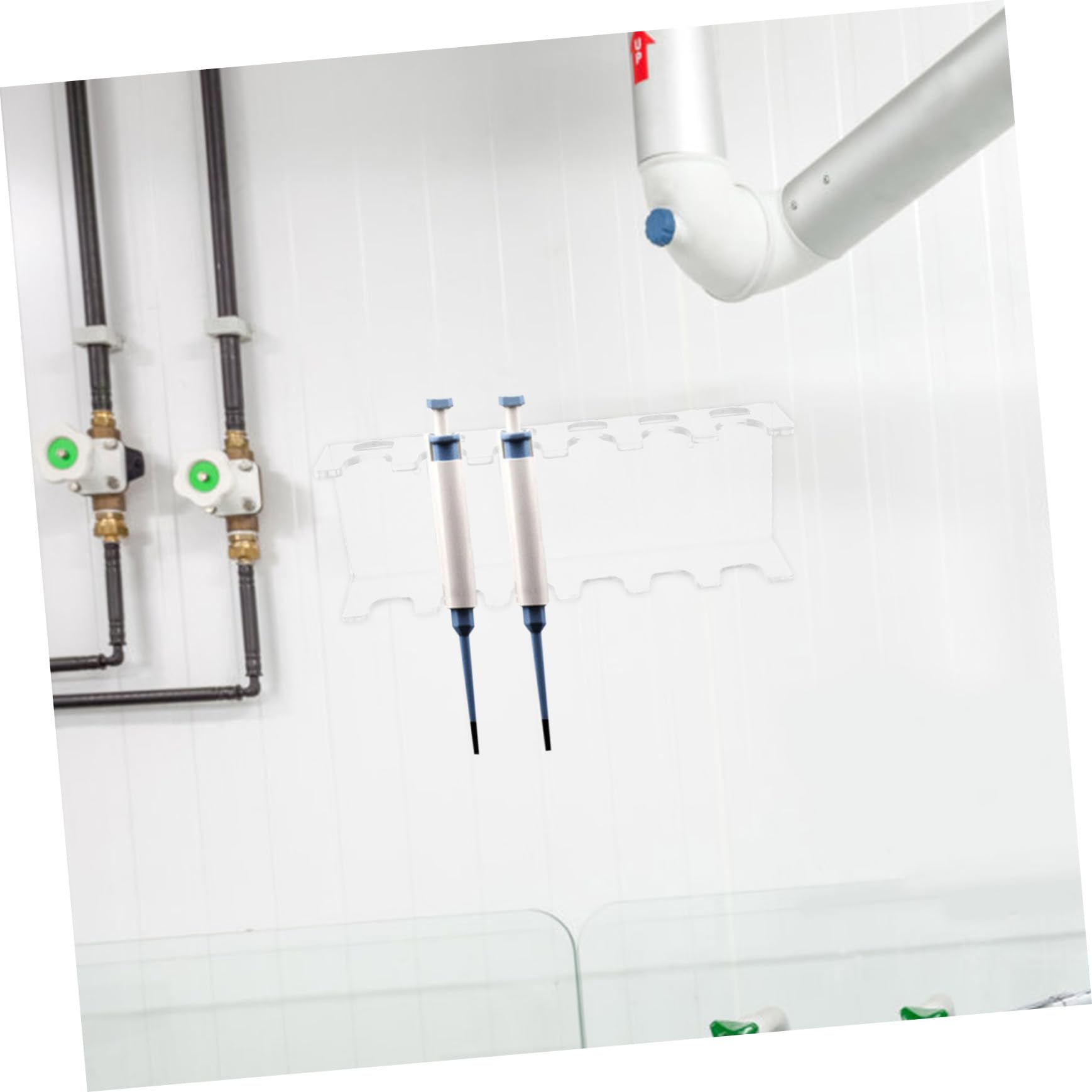 Sosoport Pipettenhalter und Einfache Installation mit 6 Steckplätzen aus Organischem Glas Effiziente Kapazität für Laborzwecke für Laborwandhalterung