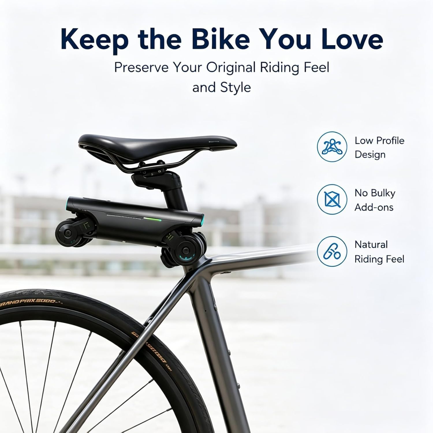 Kit di conversione per Bici elettrica Portatile, Dispositivo di Assistenza alla pedalata con Batteria Integrata e Motore da 200 W per spostamenti in Città e Viaggi. (Blue)