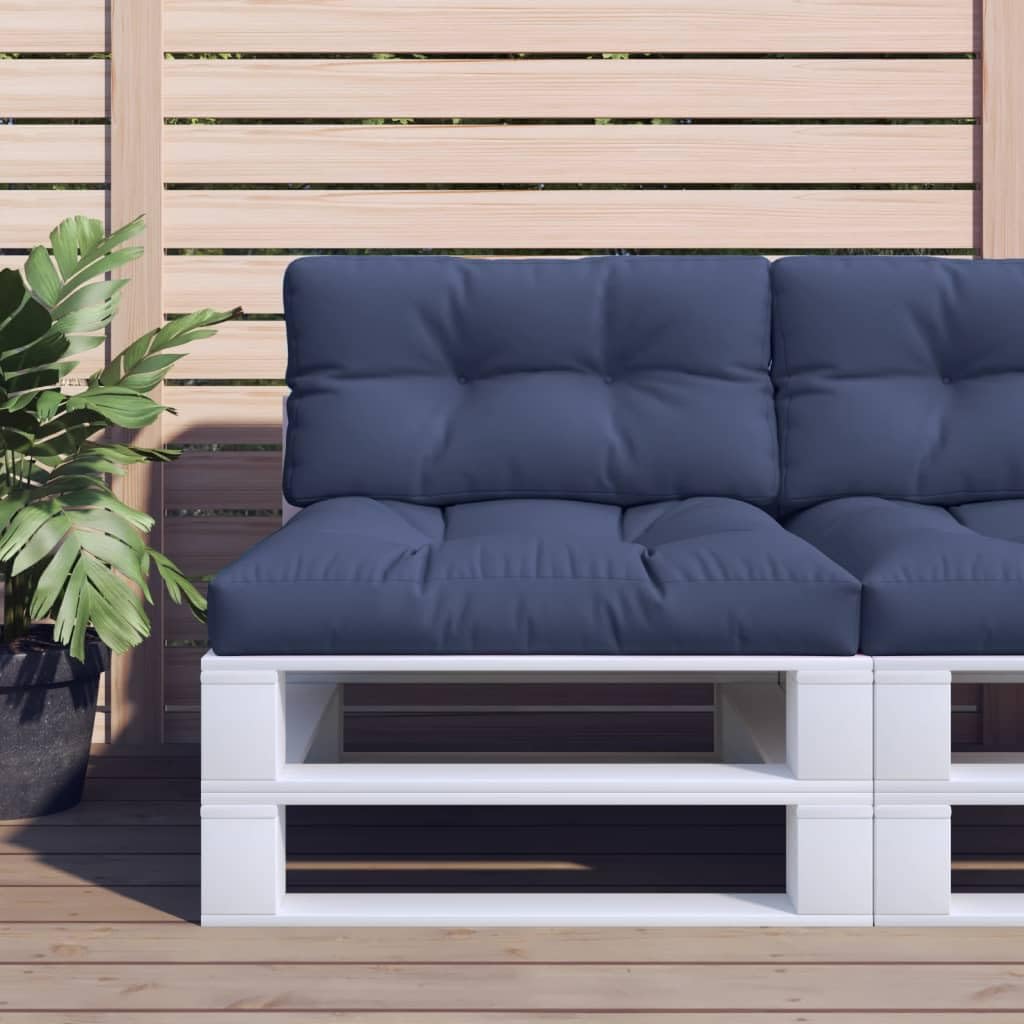 Cojines para muebles de palets tela azul marino sofás de jardín interior exterior pack 2