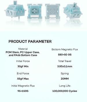 EPOMAKER Creamy Jade Magnetic Switches, 70Pcs Factory Pre-lubed