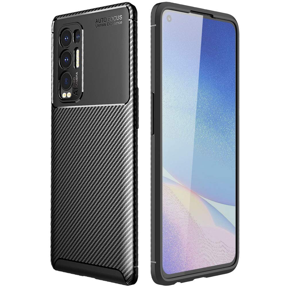TECHGEAR Carbon Fibre Case for Oppo Find X3 Neo 5G [CarbonFlex Case] Flexible, Shockproof, Ultra Slim, Soft TPU Protective Shell Cover with Carbon Fibre Detailing Designed For Oppo Find X3 Neo 5G