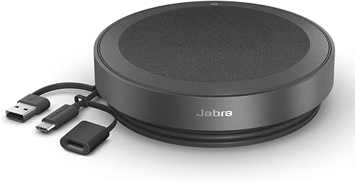 Jabra Speak2 75 (edición 2025) Altavoz inalámbrico Bluetooth - 4 micrófonos con cancelación de ruido, altavoces de 2.559 in - Nueva función de