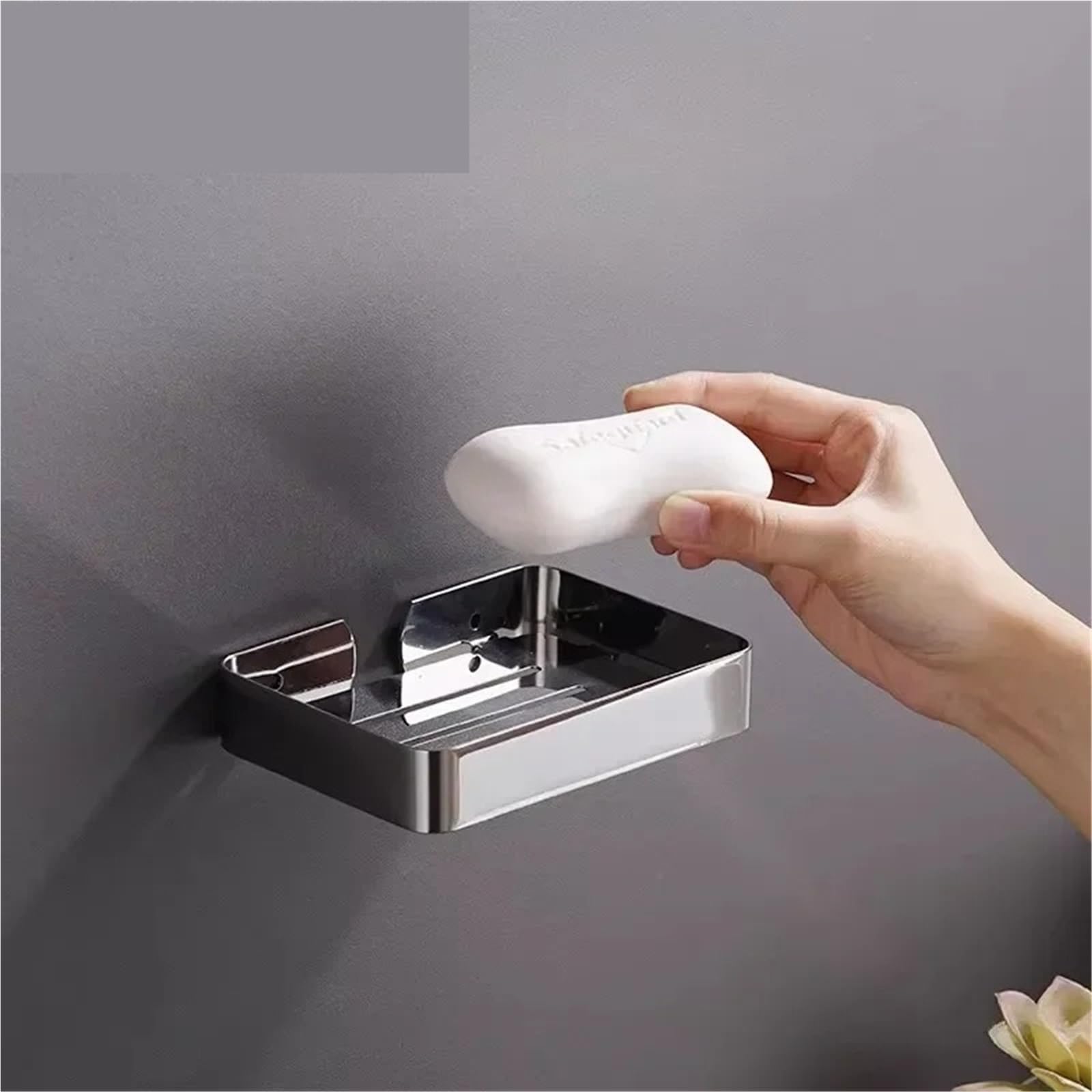 Jaboneras Jabonera de Acero Inoxidable, Plato Pared for baño sin Perforaciones