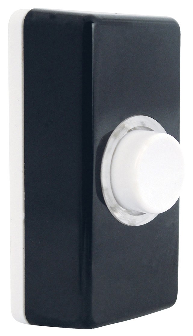 3 x Eterna BPWB Wired Surface Mounted Bell Pushes Black / White IP20