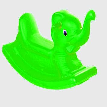 IRIS Rocking Elephant, Outdoors Ride On Animal Play Toys (Green)