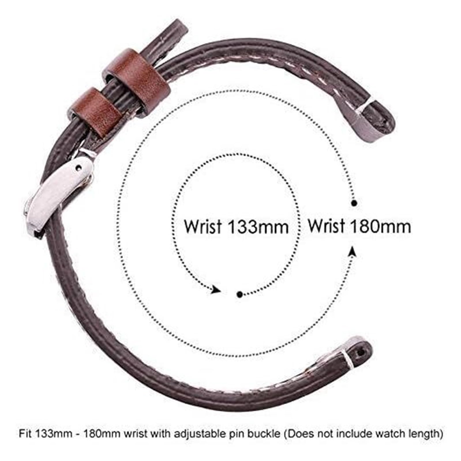 Uhren Lederarmband, handgenähtes Retro-Armband, Herren- und Damen-Lederarmband, 18, 20, 22, 24 mm, Edelstahl-Schnalle, Armband