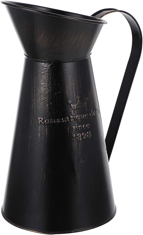 DOITOOL Metal Flower Vase Iron Shabby Chic Pitcher Vase