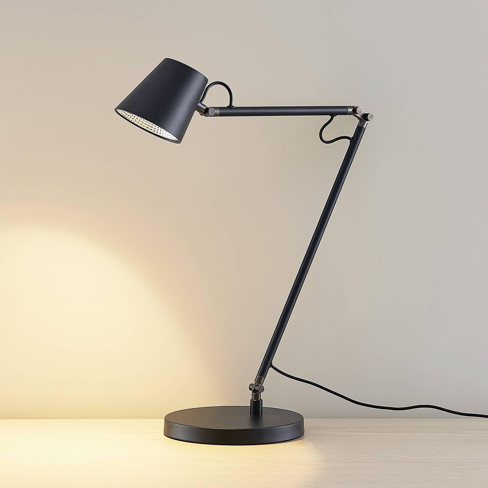 Lucande LED Tischlampe Tarris dimmbar (Modern) in Schwarz aus Metall (1 flammig,) - Tischleuchte Schreibtischlampe Nachttischlampe Arbeitszimmerleuchte