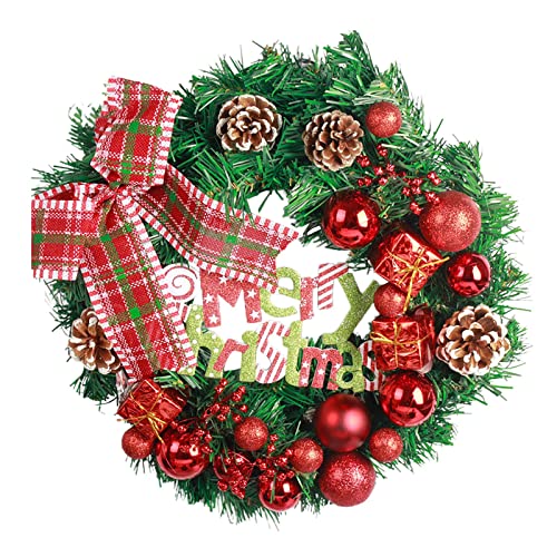 Couronne de Noël en oreilles d'agneau sans entretien pour porte