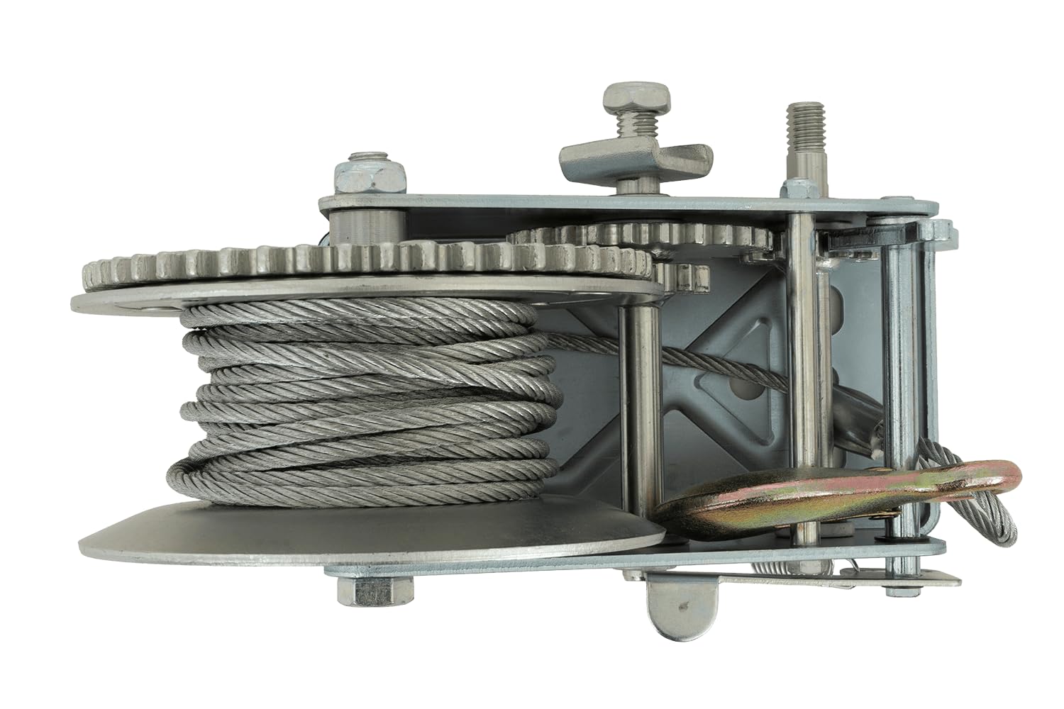 Knott Argano Manuale a Fune da 900 kg per Rimorchio, Verricello con Cavo d'Acciaio e Gancio per Carico Barche, Quad e Attrezzature, Modello 6X0017.008