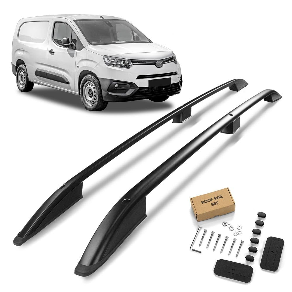 CHROMEMASTER Barras Portaequipajes, Rieles de Techo Compatible con Toyota Proace City L1 Standard Corto 2020+; Se Utilizan para el Montaje de Portaequipajes de Techo, Cajas de Techo o Portabicicletas