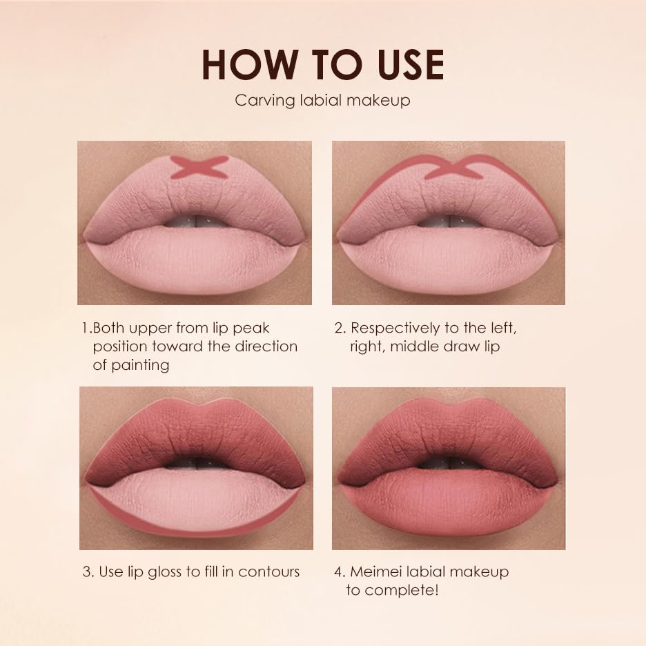 Miniatura 7 de BONNIE CHOICE Juego de 12 lápices labiales líquidos mate + bolígrafos delineadores, impermeable, de larga duración, color rojo oscuro, para mujeres,