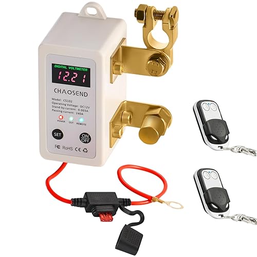 Interruptor remoto de desconexión de batería de 12 V, 240 A evita el drenaje de la batería, interruptor remoto de apagado de batería para automóvil,