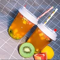 Vista 3 de popotes de papel con motivos de Frutas, biodegradable, 7.75 pulgadas, desechables, 100 unidades., Lemon