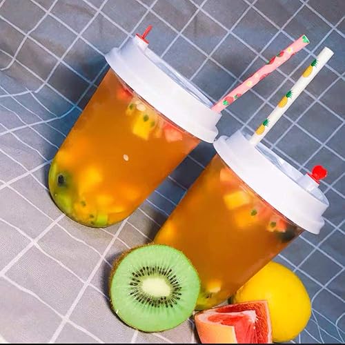 Miniatura 3 de popotes de papel con motivos de Frutas, biodegradable, 7.75 pulgadas, desechables, 100 unidades., Lemon