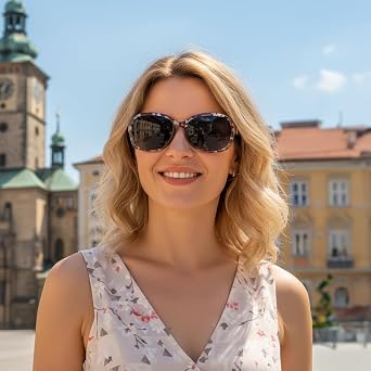 FEISEDY Polarized Sunglasses for Women Classic Vintage Square Wraparound UV400 Protection Shade B0309