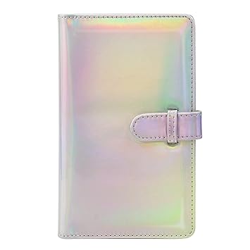 CAIUL Compatible 96 Pockets Mini Wallet Photo Album with PU Leather Cover for Fujifilm Instax Mini 9 8 8+ 70 7s 90 25 26 50s Films (Colorful Silver)