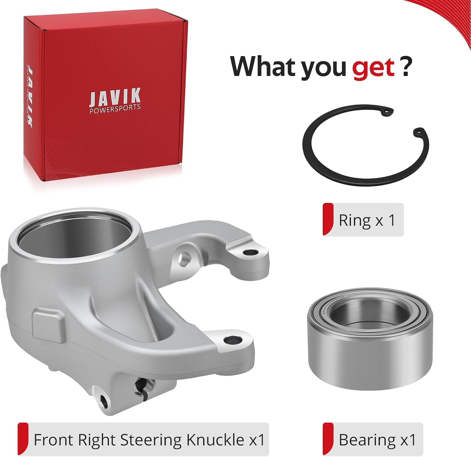 JAVIK Front Right Steering Knuckle & Bearing Kit Fit for Polaris Sportsman Scrambler 550 850 1000 2009-2025,O.E.M#5136734 1822946