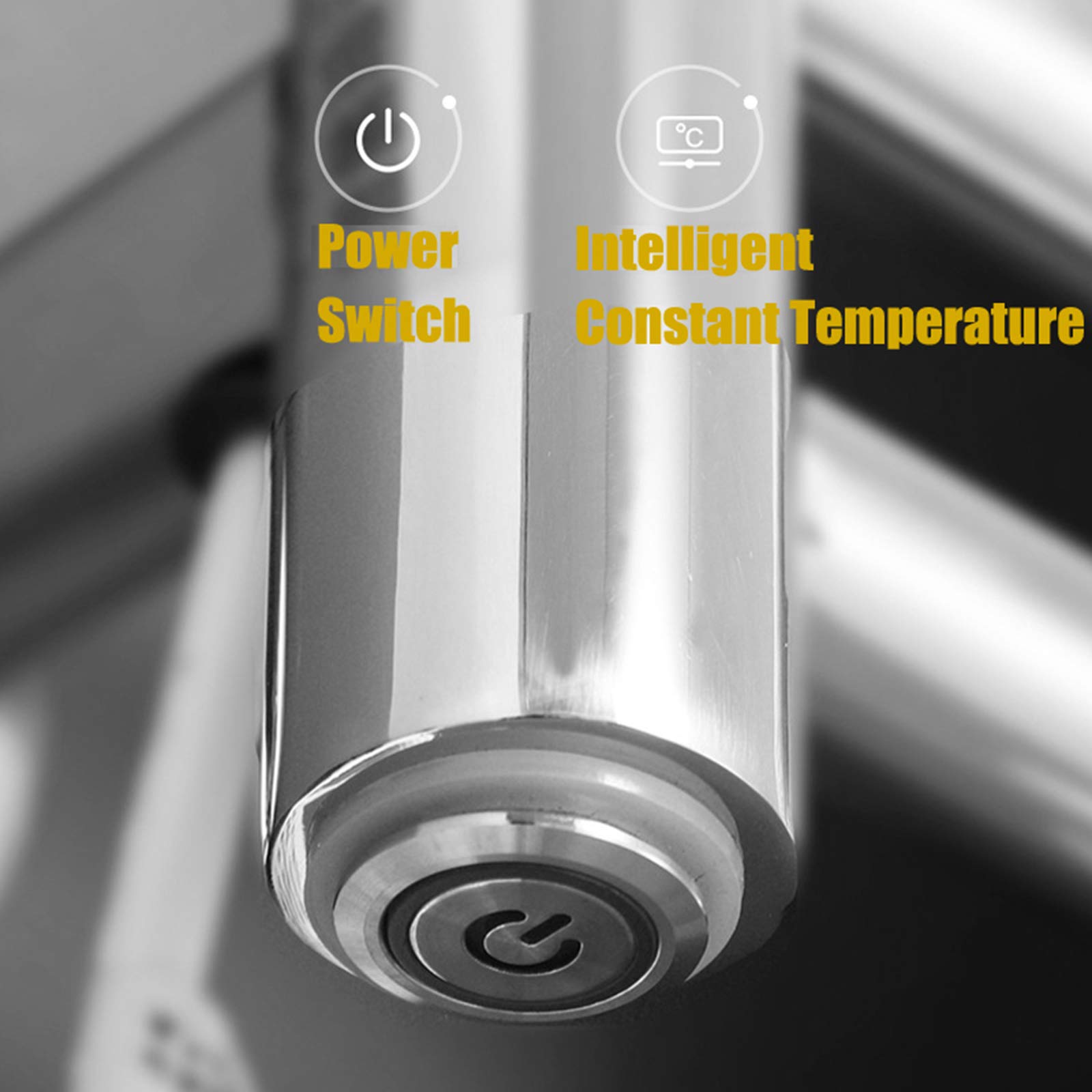 Scaldasalviette elettrico in acciaio inox, 10 bar, per bagno, montaggio a parete o soluzione efficiente per asciugare i panni, cablato e dal design pratico