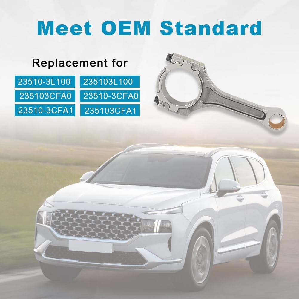 JDMON 1PCS Engine Connecting Rod Replacement for Kia Sedona Sorento 2011-2019, Cadenza Hyundai Santa Fe XL 2014-2019, Azera 2013-2017 3.3L, Santa Fe Veracruz 3.5L 2010-2012 Replacement for 23510-3L100