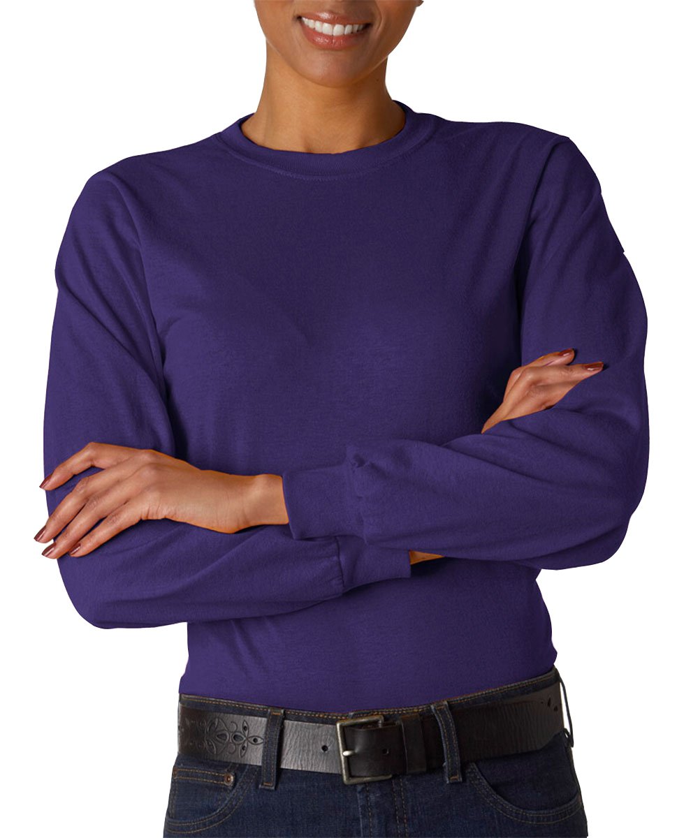 Jerzees Men's Heavyweight Blend 50/50 Long Sleeve T-Shirt (Deep Purple, Medium)