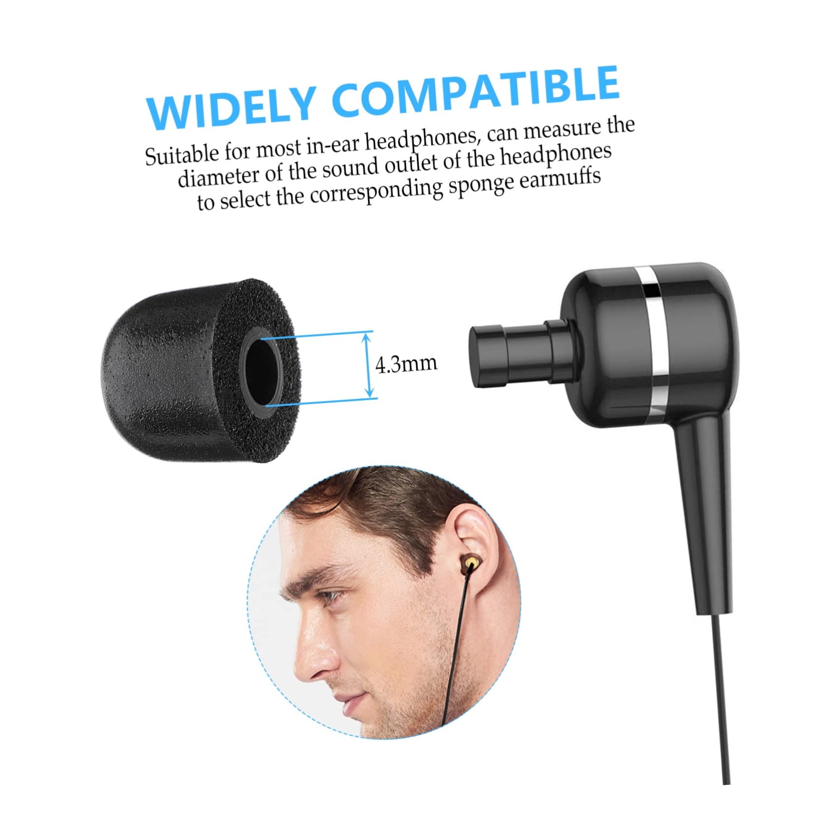 Sosoport 40pièces Embouts De Remplacement pour Écouteurs Auriculaires Mousse Conception Ergonomique avec du Bruit Confort Optimal pour Écouteurs Standard