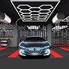 LED Lights 14 Hexagonal Garage Lights 6500K Wireless Connections Energy Saving for Workshop Maintenance Station Car Wash