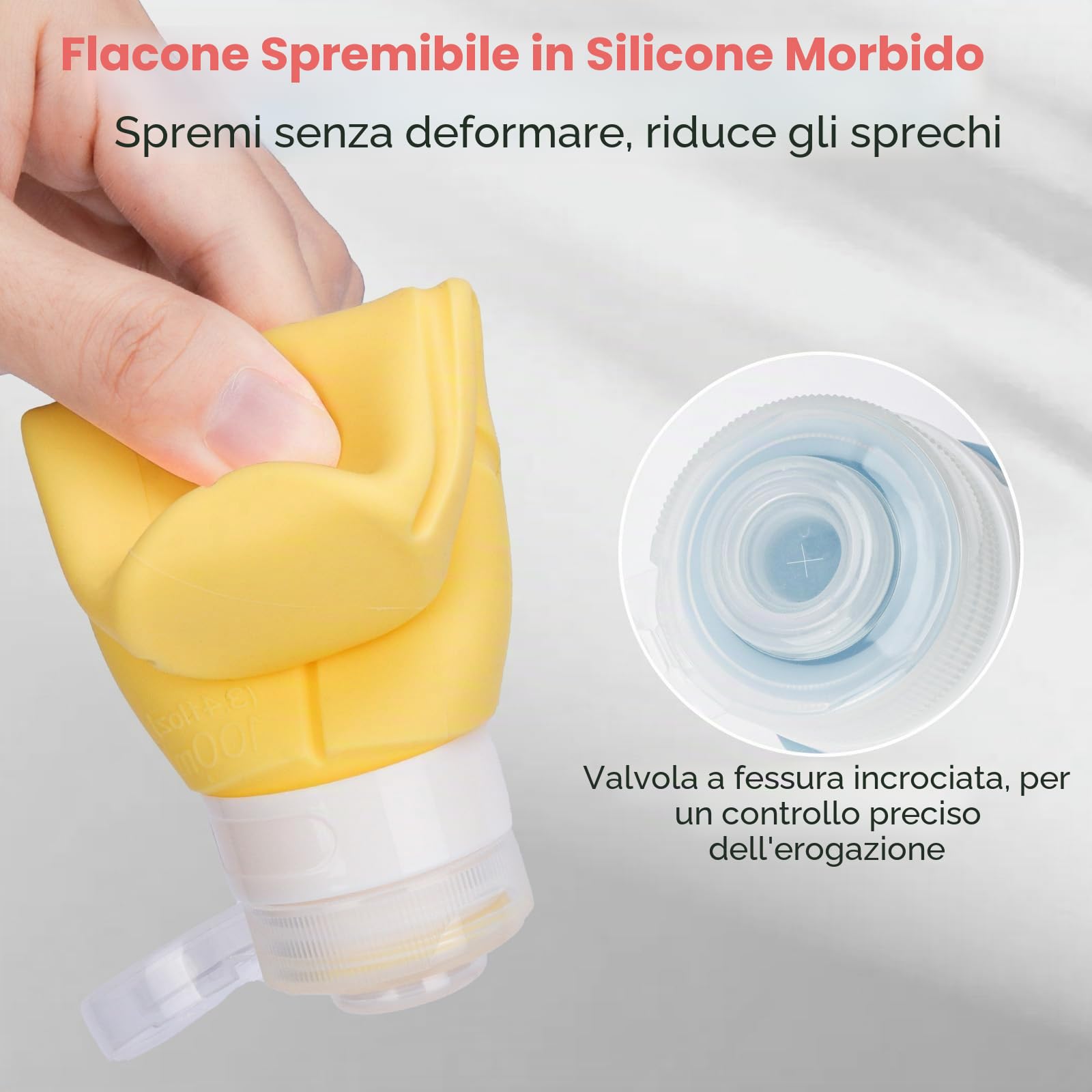 Alyvisun Set da 14 Contenitori da Viaggio in Silicone, Flaconi da Viaggio 100 ml & Vasetti 30 ml con Accessori, Kit Viaggio Liquidi Antiperdita e Ricaricabile per Shampoo, Lozione, Creme