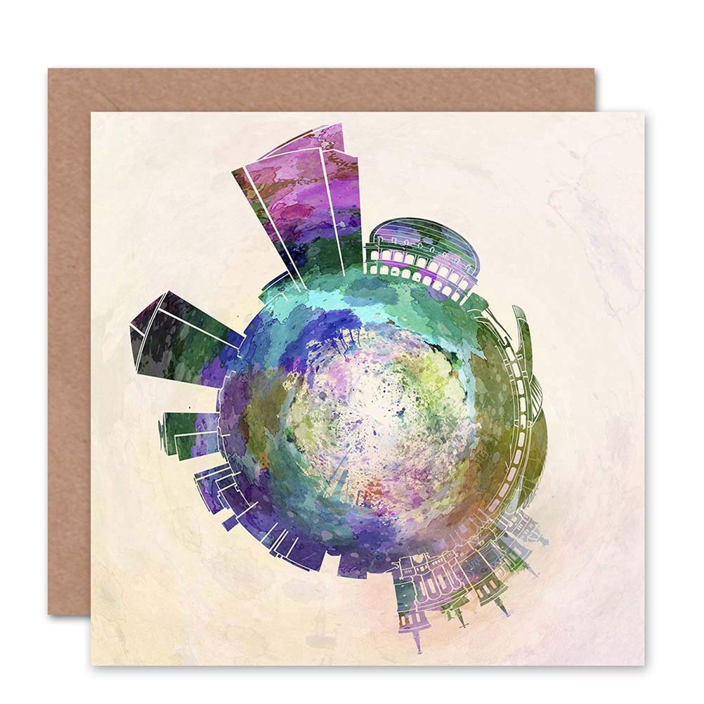 Wee Blue Coo CARD GREETING LITTLE WORLD CITY SKYLINE LYON FRANCE GIFT