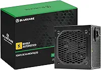 Fonte 500W Bivolt Automática 110/220V VGA Vídeo 8 pínos 6+2 Bluecase Ventilação 120mm Computador PC Gabinete Gamer silenciosa