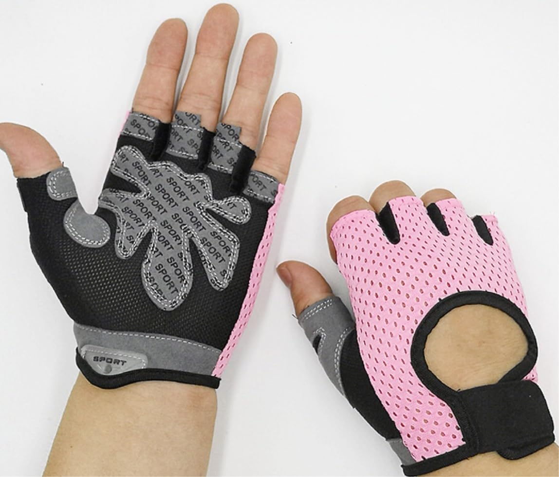 Gants de Cyclisme Gants Pour Hommes, Gants D'entraînement, Protection Complète De La Paume Et Gants De Gymnastique À Adhérence Supplémentaire Pour Le Poids Gant Velo ( Color : Rosa , Size : Large )
