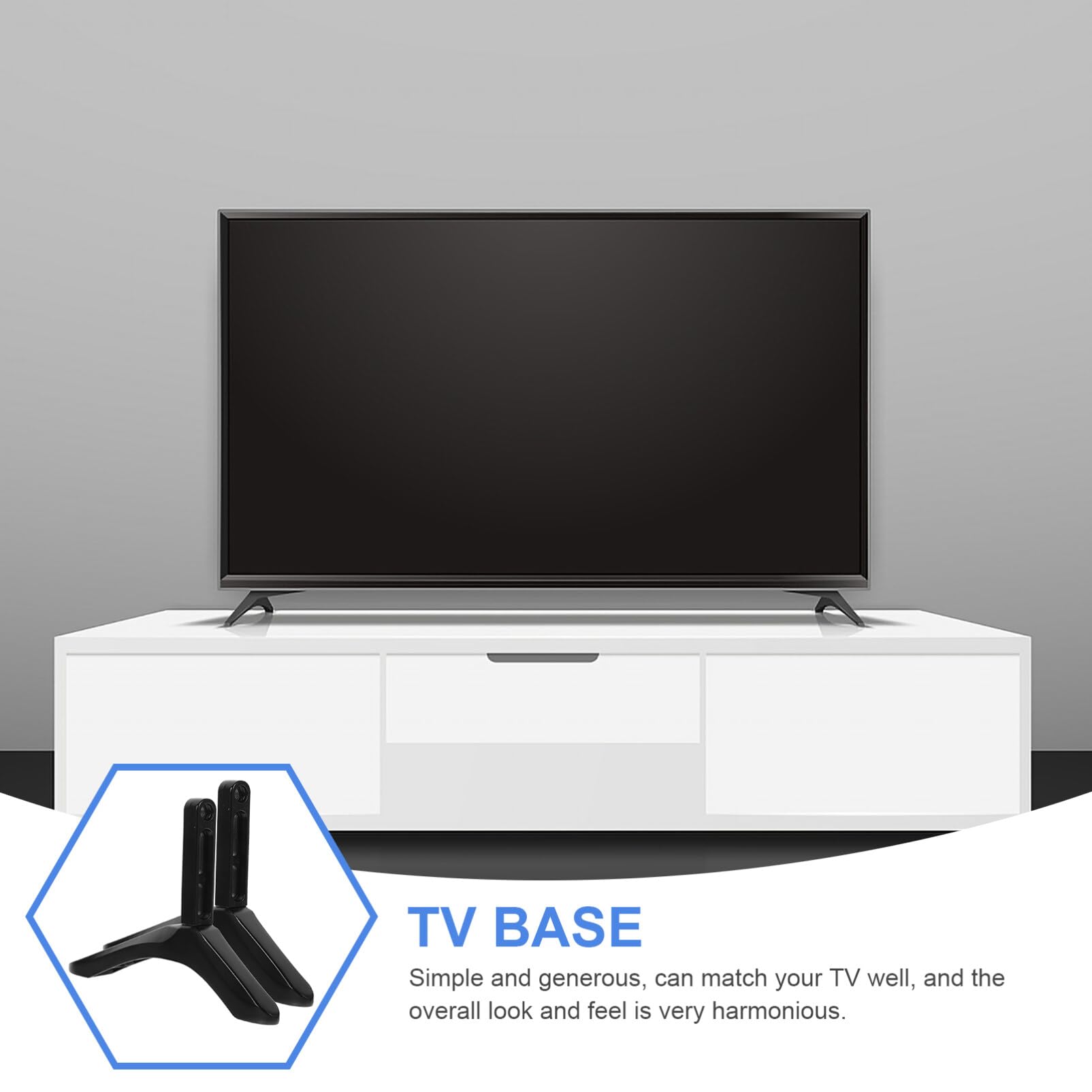 YCQYM Juego de Patas para Soporte de TV - Soporte de Base de televisión Ajustable para Pantallas Planas, Soporte de Mesa con Orificios de Montaje - Reemplazo Mesa de TV
