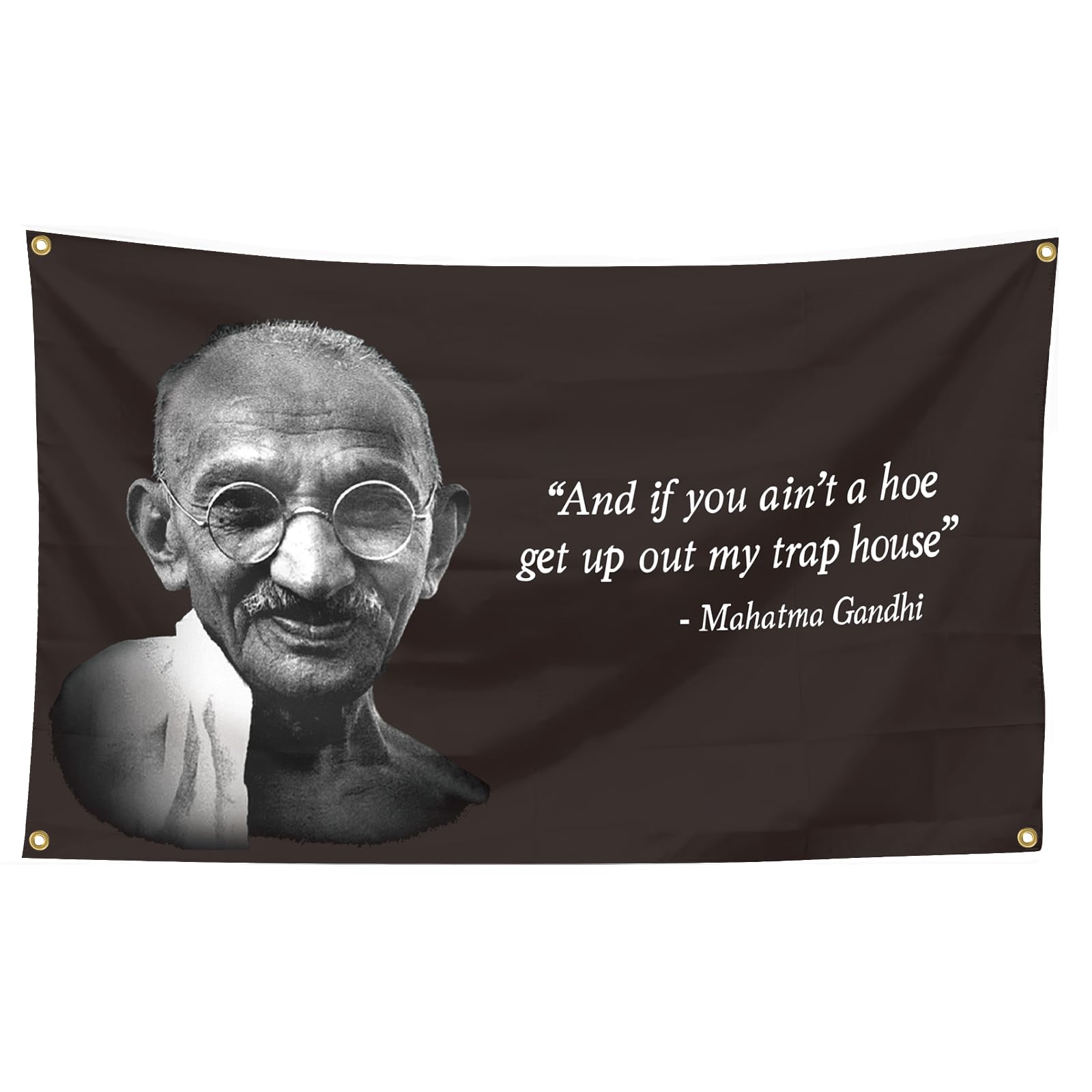 Chief Gandhi Flag，3x5 Feet Flag Funny Poster Durable Man Cave Wall Flag with Brass Grommets This beautiful entertaining banner flag for College Dorm Room Decor,Outdoor,Parties gifts, travel, filming, events, festivals..