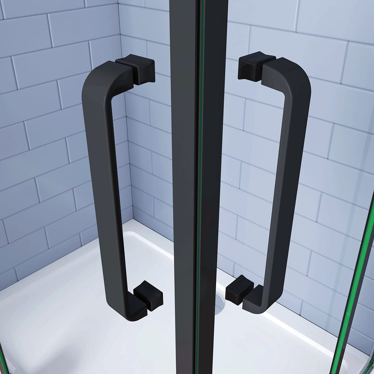 H.195cm Box Doccia Angolare 80x80cm 2 Porta Battente vetro 8mm 2 Barre